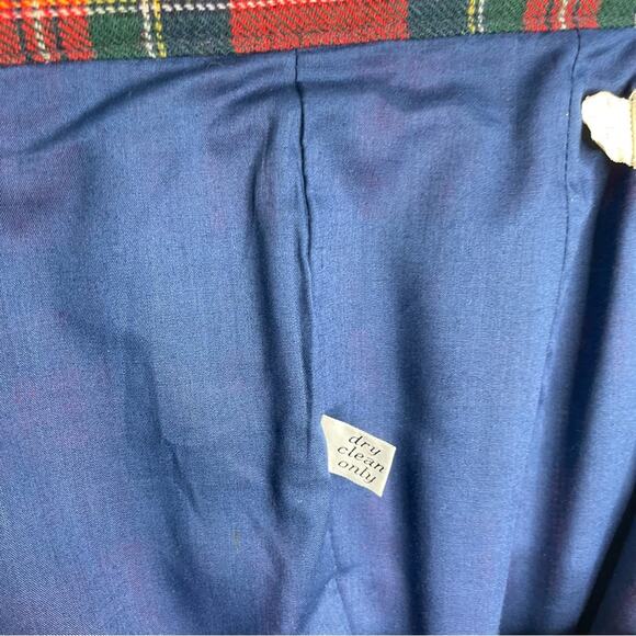 Vintage 70s Pendleton Women Sz S Red Tartan Plaid Wool Wide Leg High Rise Pants - Picture 6 of 12